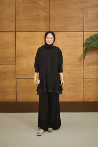 Tül Detay İkili Takım Siyah