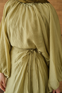 Tül Detay Pelerinli Etekli Takım Fıstık Yeşil