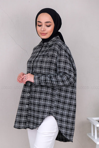 Uygun Fiyatlı TUVIT DESEN TEK CEPLI GOMLEK SİYAH | Loccomoda.com 