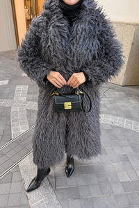 Tüylü Peluş Kaban Antrasit