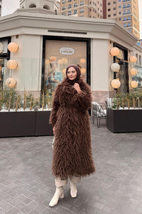 Tüylü Peluş Kaban Kahverengi