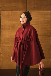 Üç Düğme Detay Panço Bordo