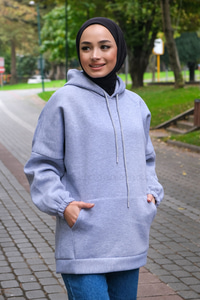 Uygun Fiyatlı UC IP KAPSONLU SWEAT GRI | Loccomoda.com 