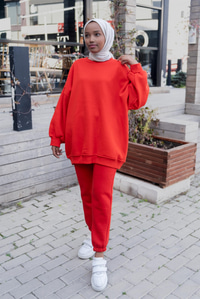 Uygun Fiyatlı UC IPLIK SALAS TUNIK KARMEN KIRMIZI | Loccomoda.com 