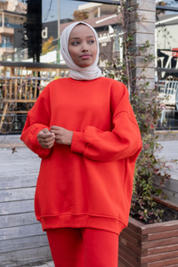 Uygun Fiyatlı UC IPLIK SALAS TUNIK KARMEN KIRMIZI | Loccomoda.com 