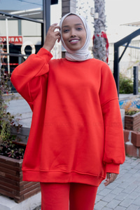 Uygun Fiyatlı UC IPLIK SALAS TUNIK KARMEN KIRMIZI | Loccomoda.com 