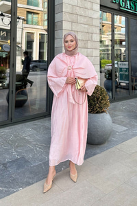 Üç Parçalı Tül Kumaş Gold Broş Detay Takım Pudra