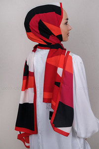 Uygun Fiyatlı UCGEN DESEN TWIL SAL KIRMIZI | Loccomoda.com 