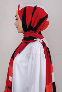 Uygun Fiyatlı UCGEN DESEN TWIL SAL KIRMIZI | Loccomoda.com 