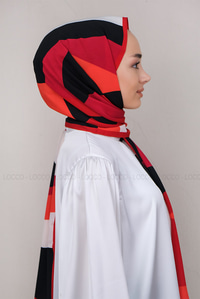 Uygun Fiyatlı UCGEN DESEN TWIL SAL KIRMIZI | Loccomoda.com 