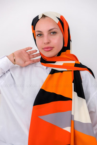 Uygun Fiyatlı UCGEN DESEN TWIL SAL TURUNCU | Loccomoda.com 