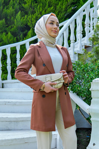 UZUN KRUVEZE YAKA CEKET TABA