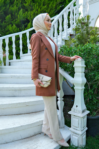 UZUN KRUVEZE YAKA CEKET TABA