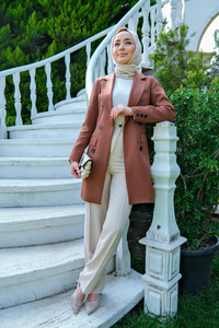 UZUN KRUVEZE YAKA CEKET TABA