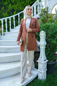 UZUN KRUVEZE YAKA CEKET TABA