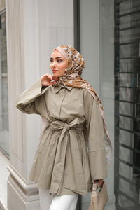 Uzun Kuşaklı Gömlek Küf Yeşil