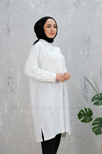 UZUN TASLI TUNIK BEYAZ