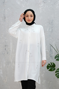 UZUN TASLI TUNIK BEYAZ