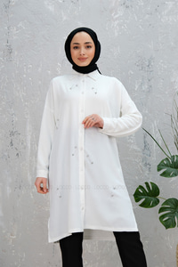 UZUN TASLI TUNIK BEYAZ