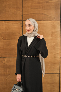 Uzun Triko Hırka Siyah