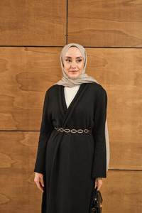 Uzun Triko Hırka Siyah