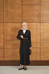 Uzun Triko Hırka Siyah