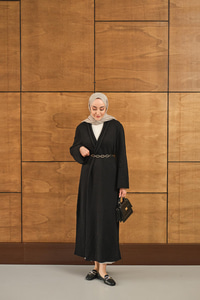 Uzun Triko Hırka Siyah