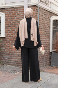 V Yaka İkili Takım Siyah