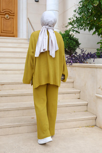 V Yaka İkili Takım Yağ Yeşil