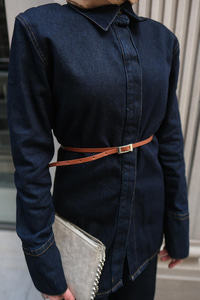 Vatkalı Jean Ceket Takım Koyu Mavi