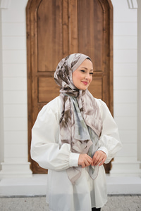 Vintage Desen Şal Bej