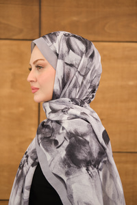 Vintage Desen Şal Gri