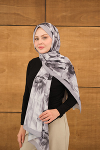 Vintage Desen Şal Gri