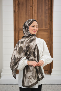 Vintage Desen Şal Haki Yeşil