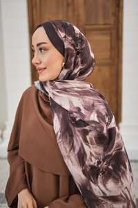 Vintage Desen Şal Kahverengi