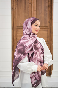 Vintage Desen Şal Mürdüm