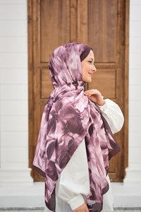 Vintage Desen Şal Mürdüm