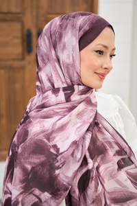 Vintage Desen Şal Mürdüm