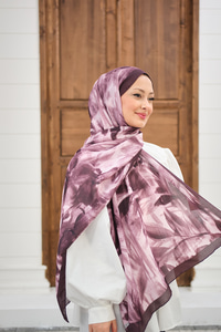 Vintage Desen Şal Mürdüm