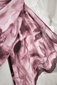 Vintage Desen Şal Mürdüm