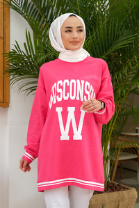 Uygun Fiyatlı WISCONSIN BASKILI SWEAT  PEMBE | Loccomoda.com 