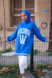 Uygun Fiyatlı WISCONSIN BASKILI SWEAT  SAX MAVI | Loccomoda.com 