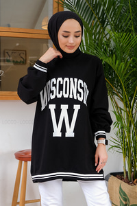 Uygun Fiyatlı WISCONSIN BASKILI SWEAT  SIYAH | Loccomoda.com 