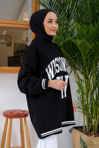 Uygun Fiyatlı WISCONSIN BASKILI SWEAT  SIYAH | Loccomoda.com 