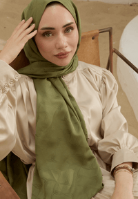 Wove Desen Şal Çimen Yeşil