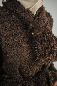 Yaka Bağlamalı Peluş Hırka Kahverengi