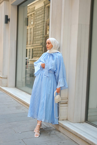 Yaka Bağlamalı Takım Bebe Mavi