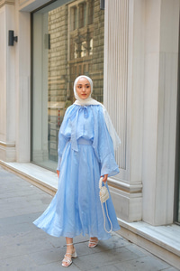 Yaka Bağlamalı Takım Bebe Mavi