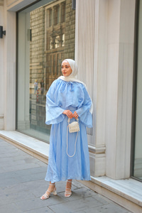 Yaka Bağlamalı Takım Bebe Mavi