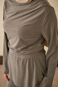 Yaka Büzgü Detay Takım Yeşil